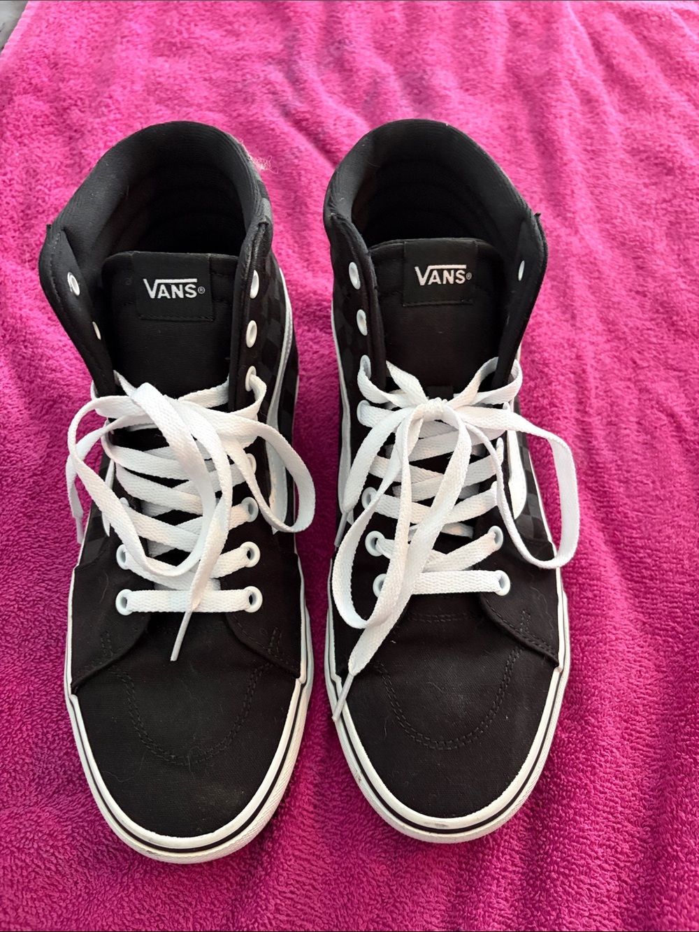 Vans Black High-Top Sneakers with White Laces